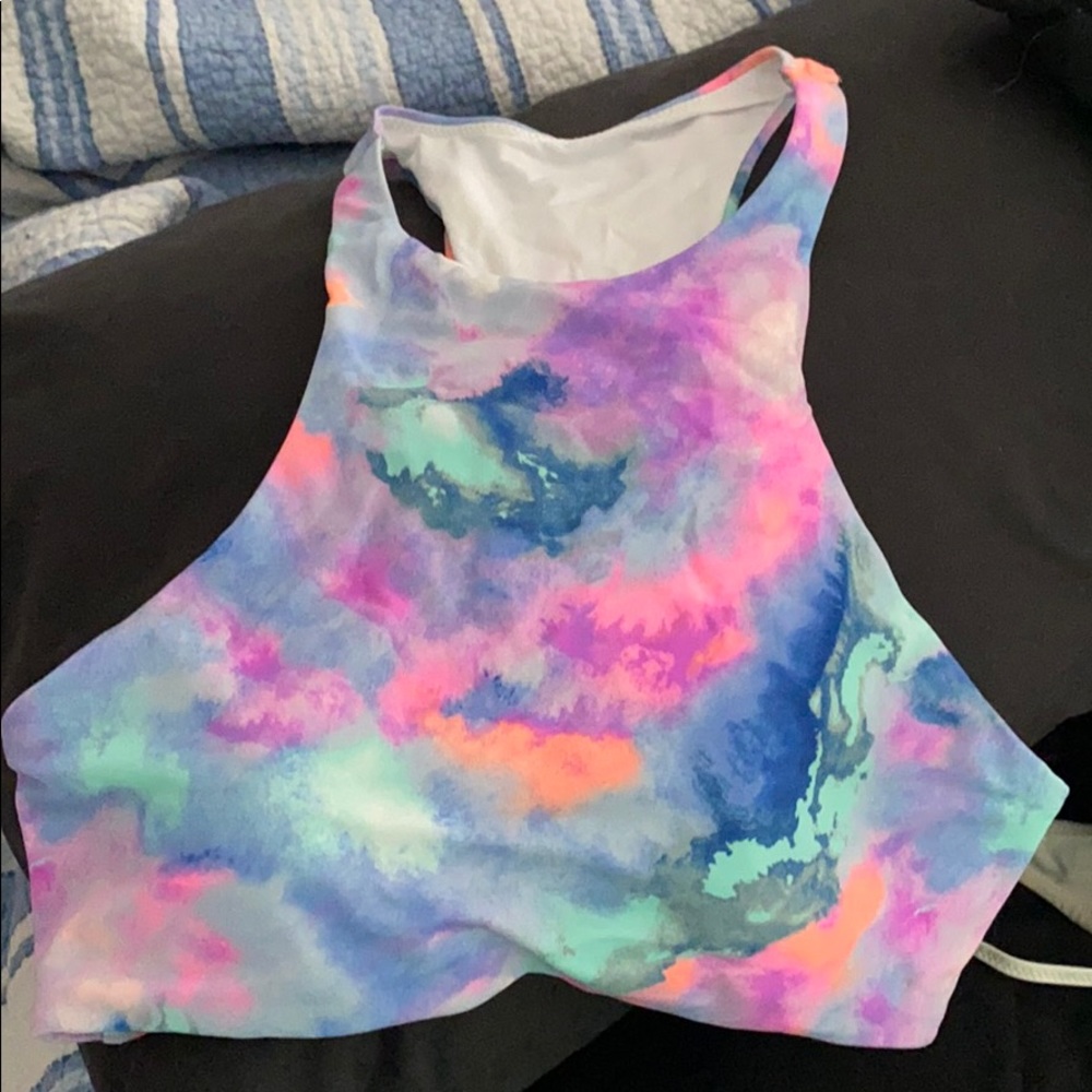 Multicolored high neck bikini top